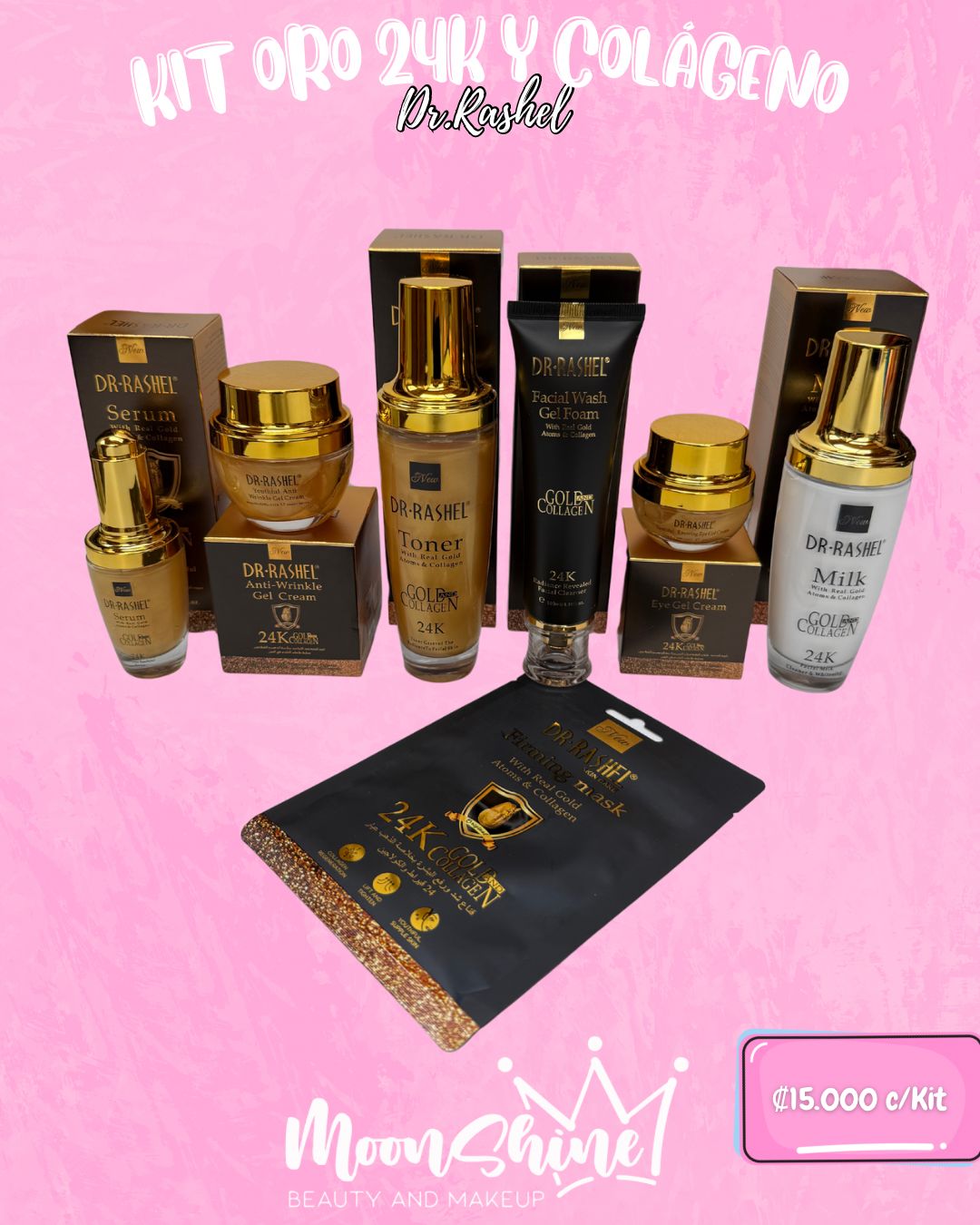 Kit de Oro de 24K y Colágeno (8 productos) - Dr. Rashel