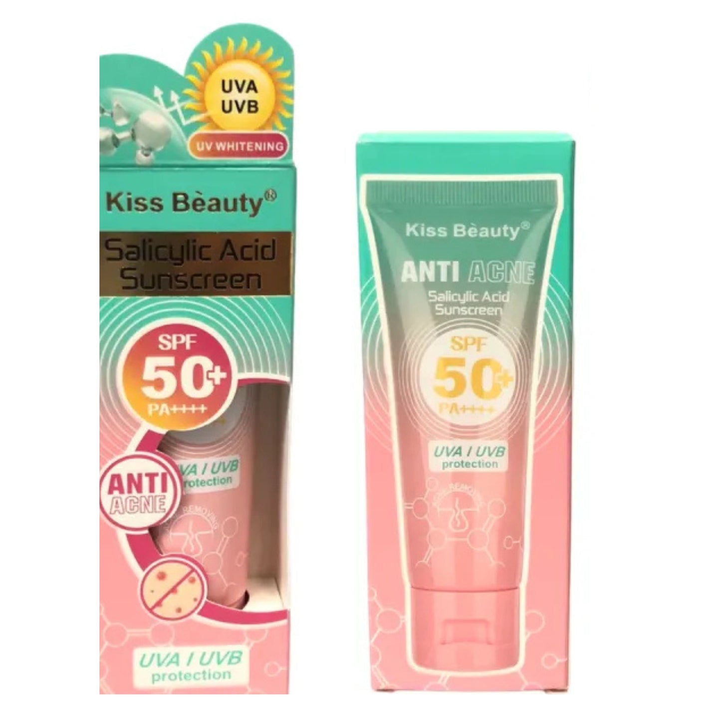 Protector Solar Anti Acné con Ácido Salicílico FPS 50 (60 ml) - Kiss Beauty