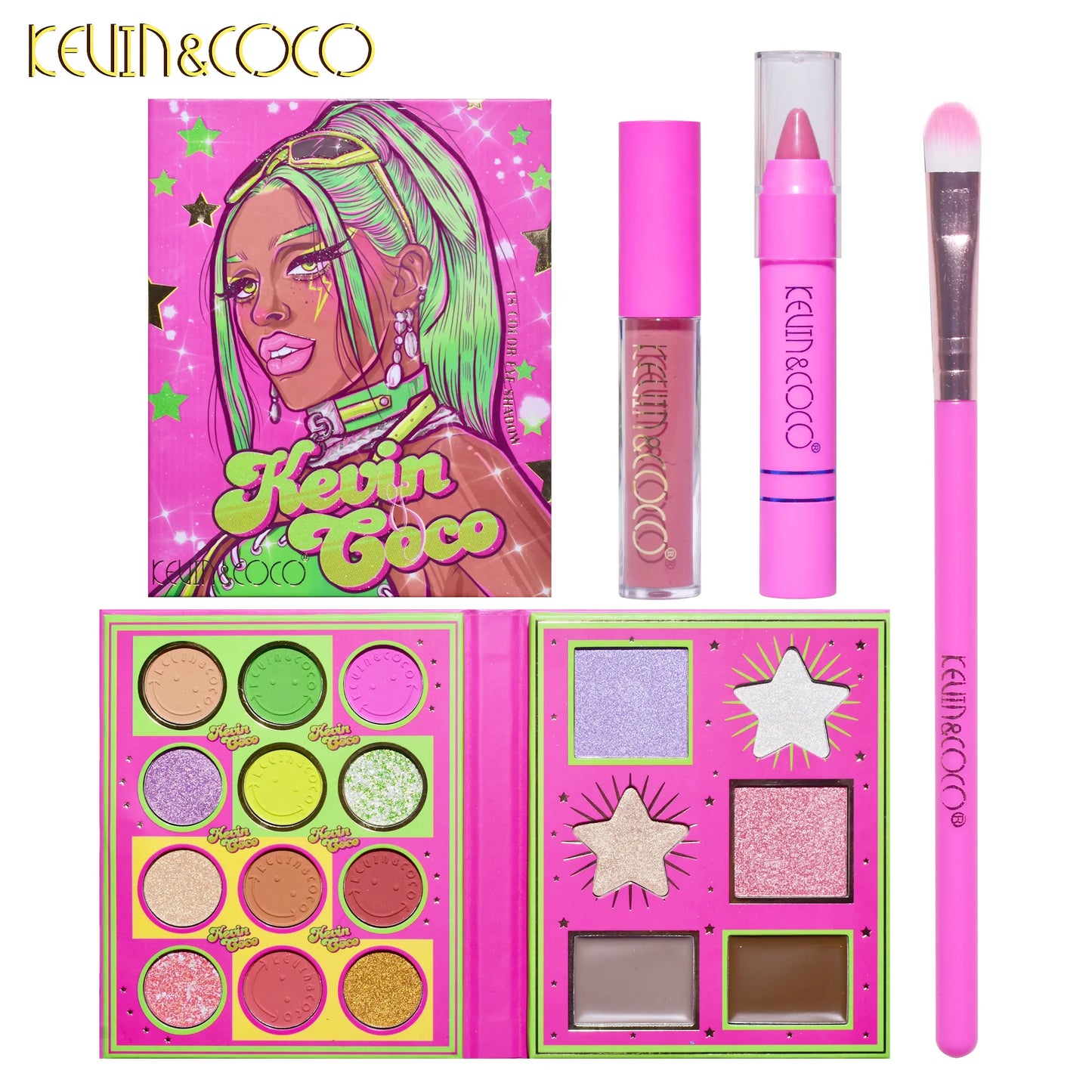 Set de Maquillaje 18 Tonos - Kevin & Coco