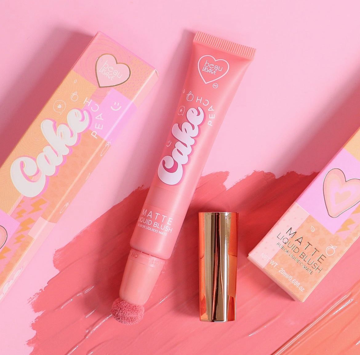 Rubores Matte Cake Peach (20 ml) - Beau Visage