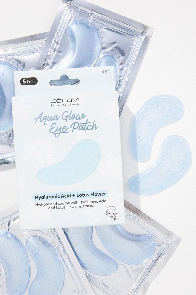 Parches de Hidrogel para Contorno  "Aqua Glow" de Ácido Hialurónico + Flor de Loto (5 pares) - Célavi