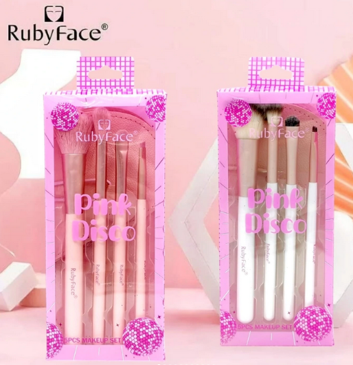 Set de 4 Brochas con Estuche Pink Disco - Ruby Face