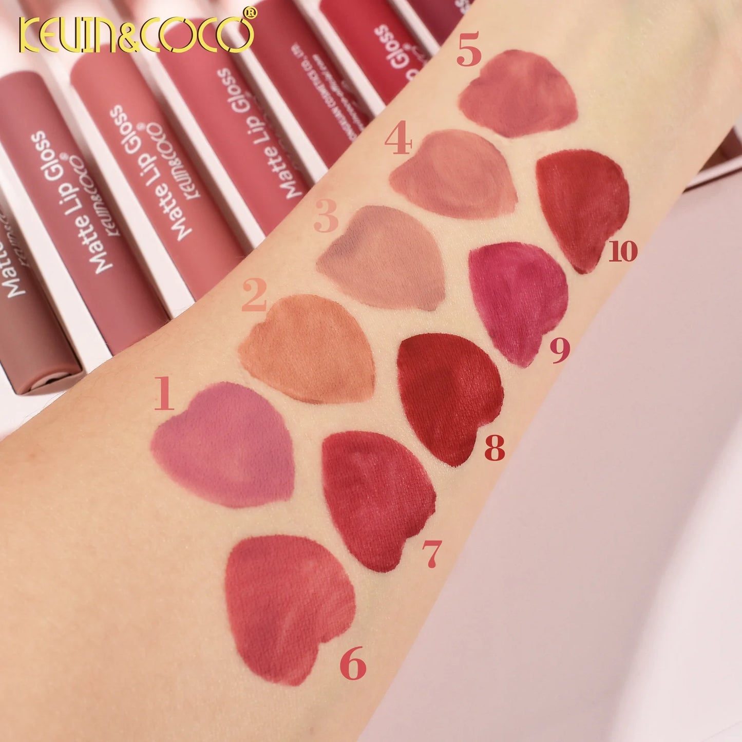 Set de Lipgloss Matte Beautiful Energy (10 Lipgloss) - Kevin & Coco