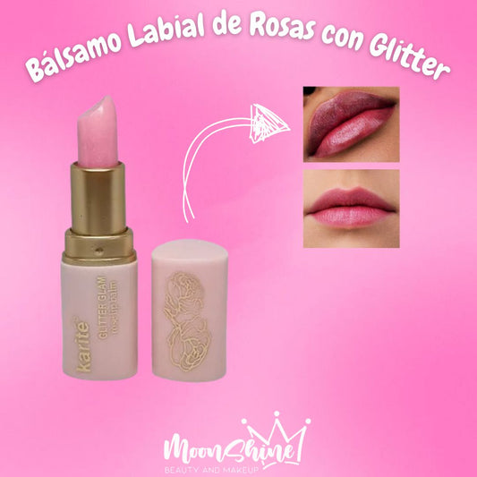 Bálsamo Labial de Rosas con Glitter - Karité