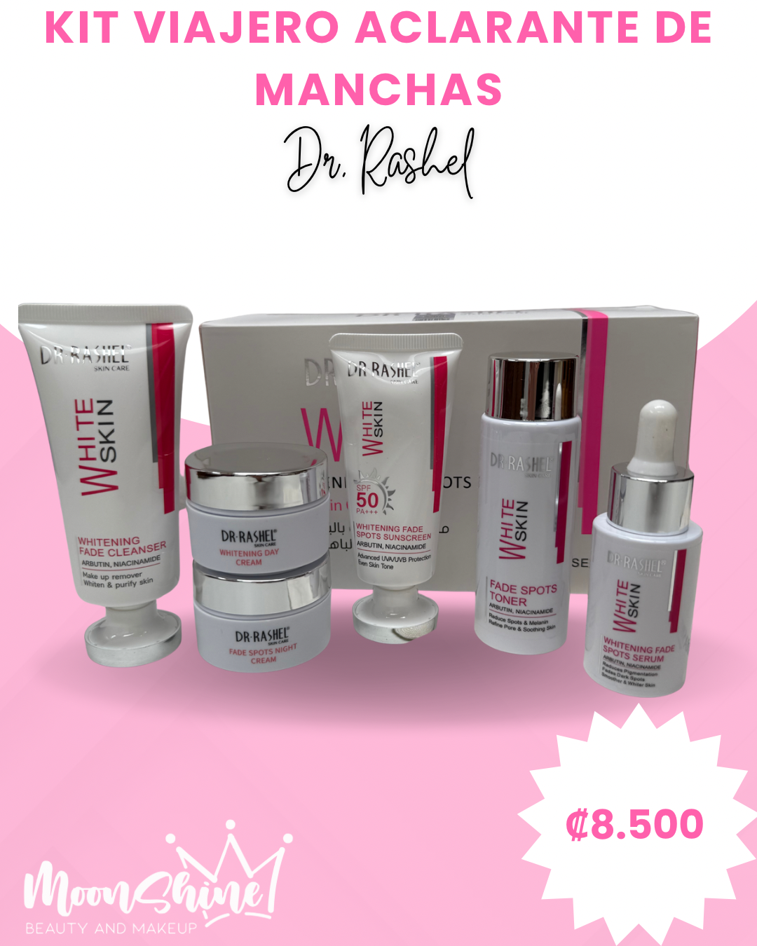 Kit de Viaje Aclarante de Manchas (6 productos) - Dr. Rashel