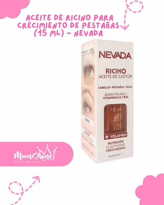Serum para Crecimiento de Cabello, Pestañas y Cejas con Ricino Aceite de Castor (15 ml) - Nevada